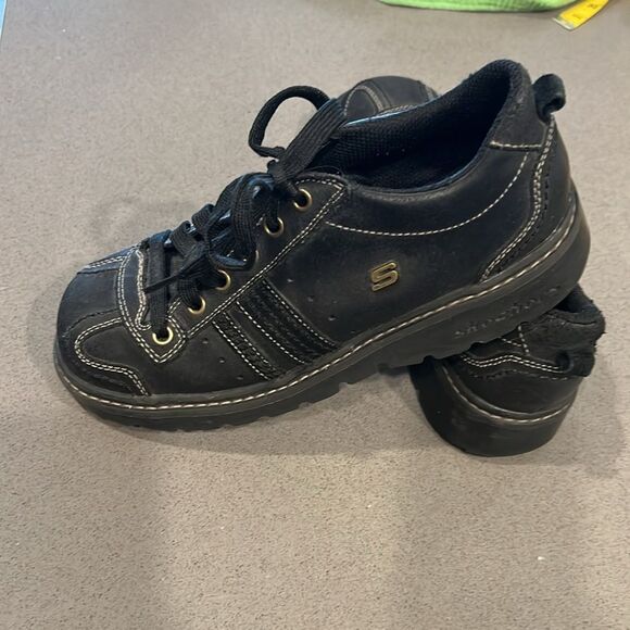 Vtg Y2K Sketchers Jammers Black Leather Platform, Size 8.5 - Picture 6 of 11